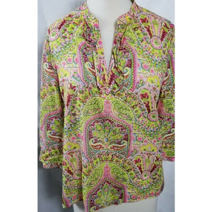 Talbots Petites Blouse Tunic Size PL Bohemian